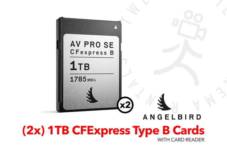 (2x) Angelbird 1TB AV PRO CFexpress 2.0 Type B SE Memory Cards with card reader