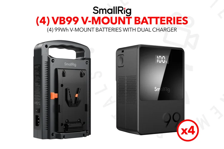 (4) SmallRig VB99 V-Mount Batteries with dual charger