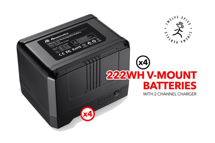 (4x) 222wh v-mount batteries w/ dual charger