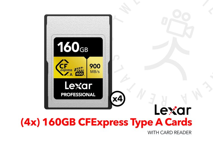 (8x) Lexar Gold Series 160GB CFexpress Type-A cards with card reader