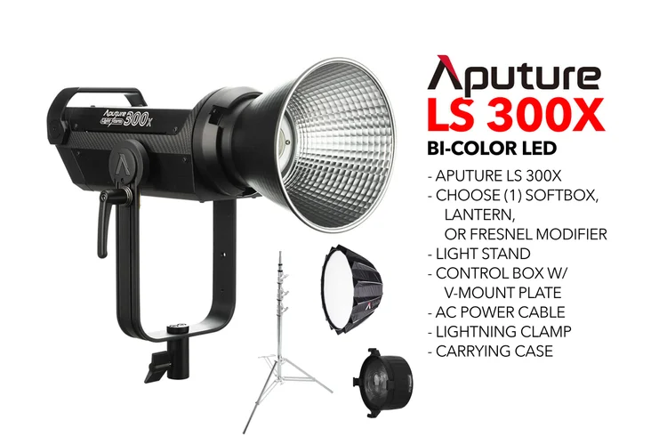 Aputure LS 300X Bi-color LED Light w/ stand (Choose your modifier!)