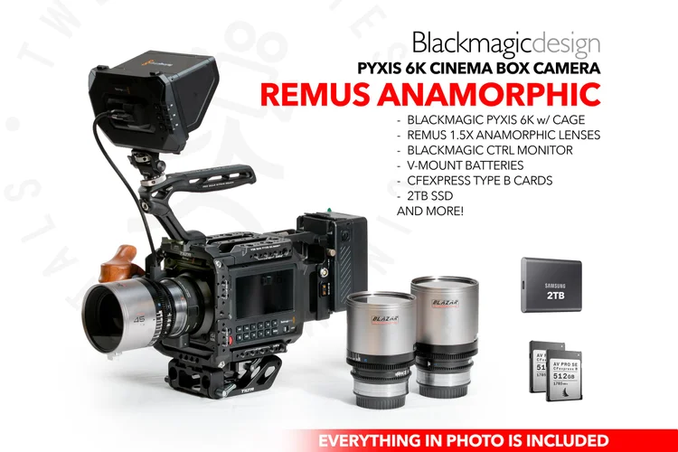 Blackmagic Design PYXIS 6K | Blazar Remus 1.5X Anamorphic 3-lens Kit w/ AKS