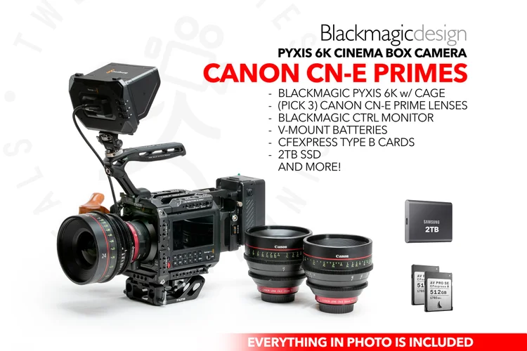 Blackmagic Design PYXIS 6K | Canon CN-E Prime (Pick 3) Kit w/ AKS