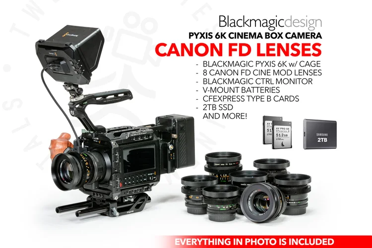 Blackmagic Design PYXIS 6K | Canon FD Cine Mod 8-Lens Kit w/ AKS