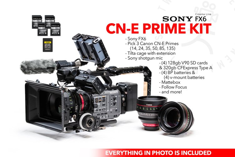 Sony FX6 Canon CN-E Prime Package | Lenses, media, batteries &  tons of AKS!