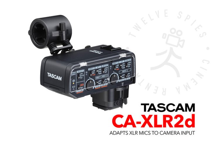 Tascam CA-XLR2d (adapts XLR mics to camera input) (Canon R hot shoe compatible)